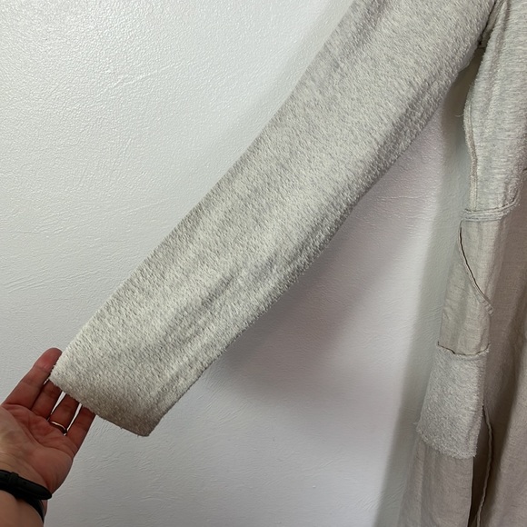 Anthropologie Maeve Dress Patchwork Linen Blend Raw Edges Nubby Women M - Picture 8 of 10